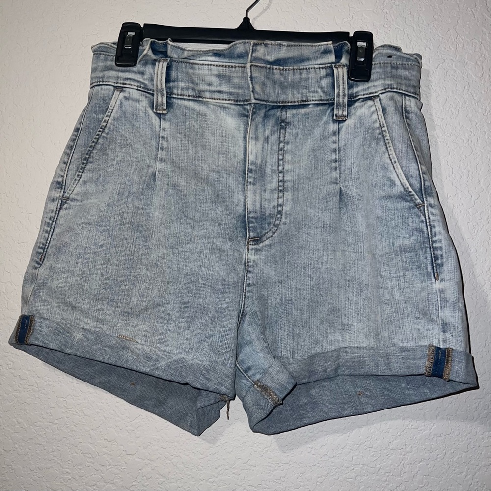 Express Shortie super high rise denim shirts
